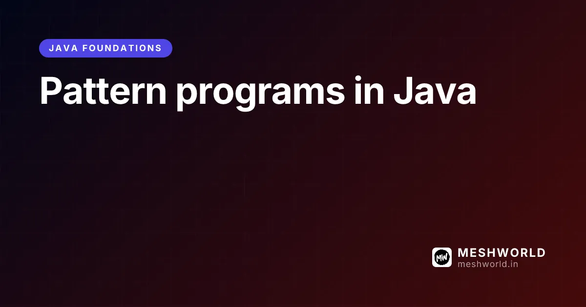 Pattern programs in Java