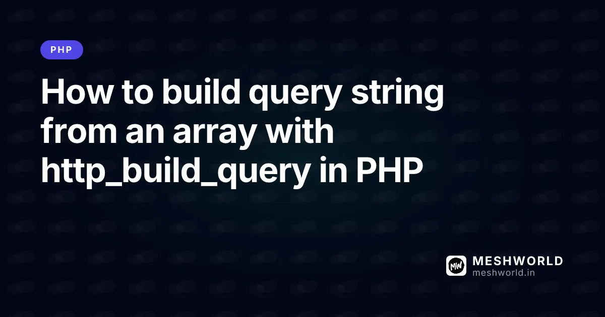 How to build query string from an array with http_build_query in PHP