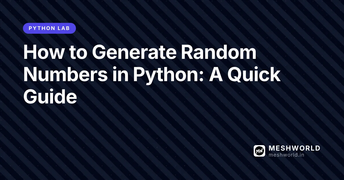 How to Generate Random Numbers in Python: A Quick Guide
