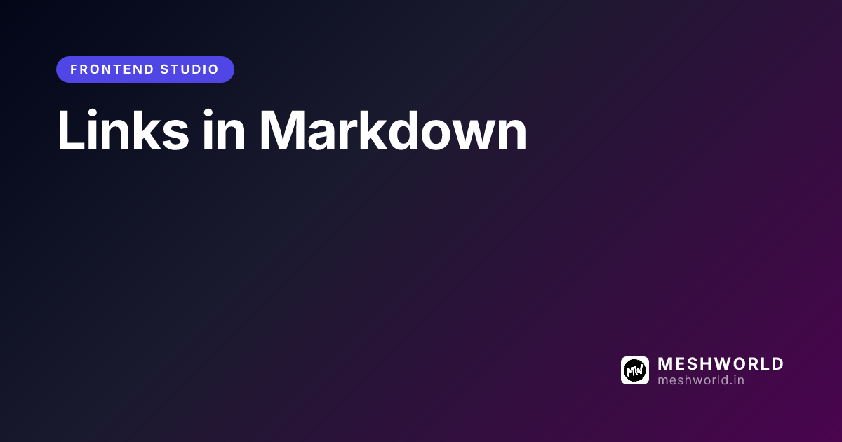 Links in Markdown