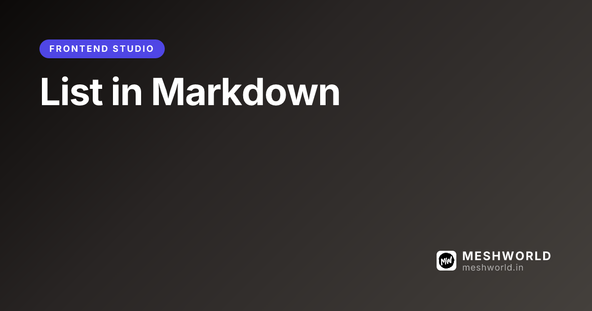List in Markdown